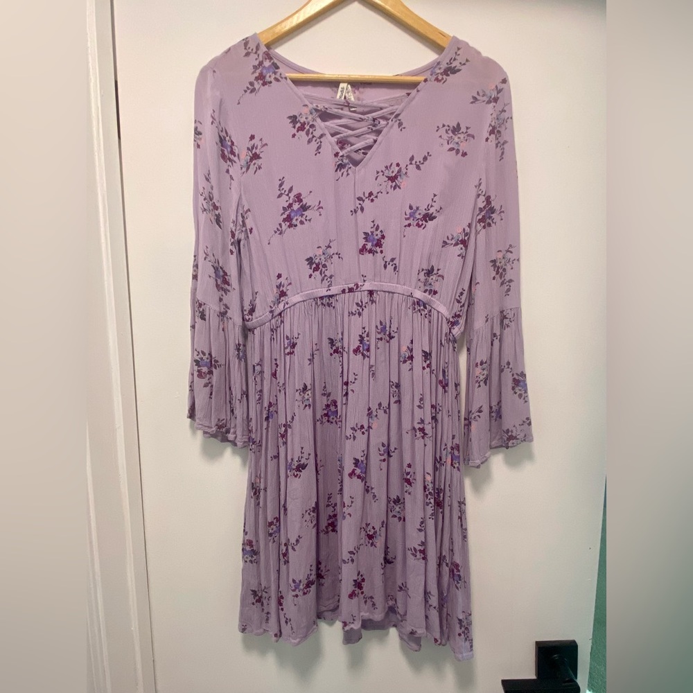 Purple Floral Junior’s Medium Dress